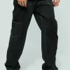 boohooMAN Tall Relaxed Fit Washed Carpenter Cargo Trouser | Trousers | Cargo Trousers