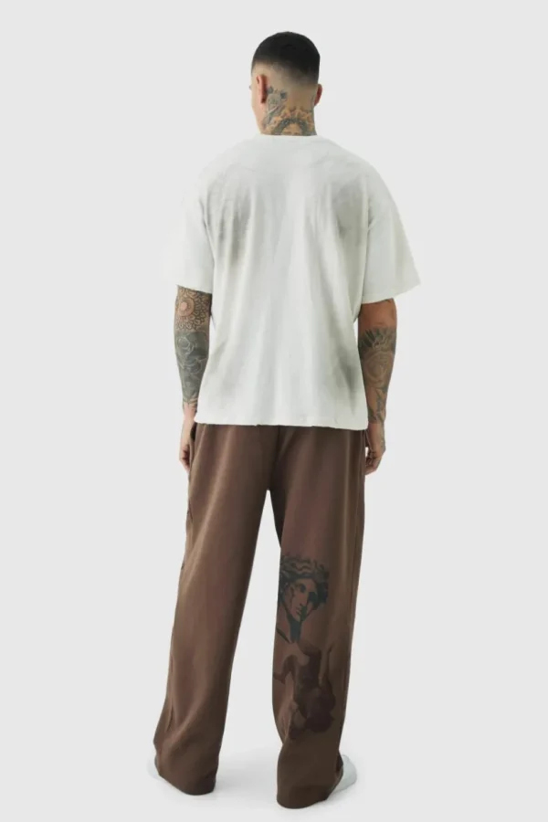 boohooMAN Tall Relaxed Renaissance Print Joggers | Trousers | Joggers