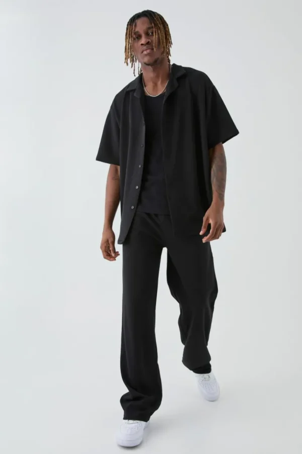 boohooMAN Tall Scuba Twill Oversized Shirt & Trouser Set | Sets & Coords