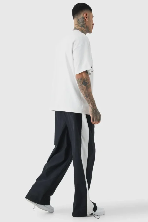 boohooMAN Tall Side Panel Track Pants in | Trousers