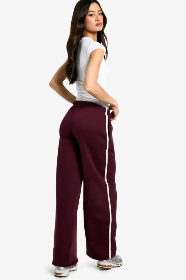 boohoo Tall Side Stripe Wide Leg Joggers | Women Shirts | Foundation