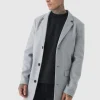 boohooMAN Tall Single Breasted Wool Look Overcoat in | Man | Coats & Jackets