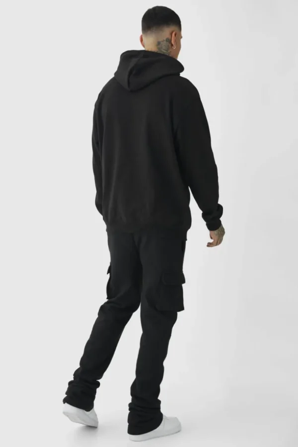 boohooMAN Tall Skinny Fit Extreme Stacked Woven Tab Cargo Jogger | Trousers | Joggers