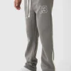 boohooMAN Tall Slim Flared Varsity Gusset Jogger | Trousers | Joggers