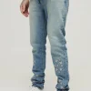 boohooMAN Tall Slim Rigid Pu Star Applique Gusset Jeans | Trousers | Denim