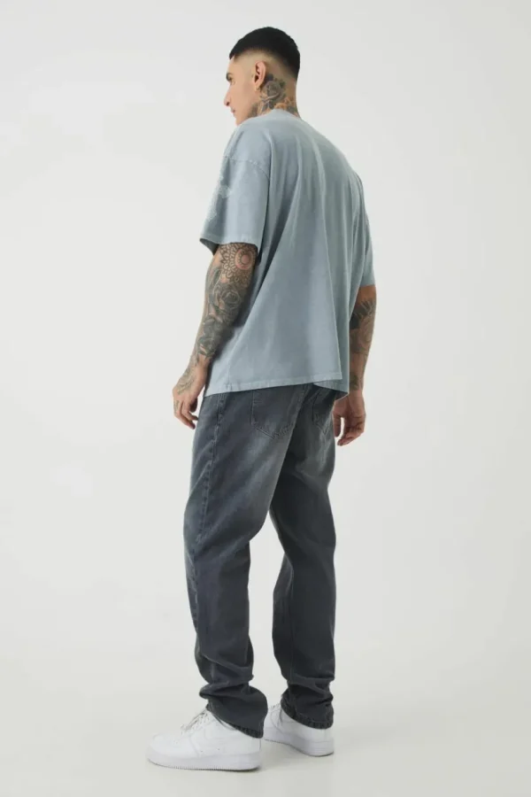 boohooMAN Tall Straight Rigid Jeans | Denim | Going Out Denim