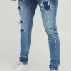 boohooMAN Tall Super Distressed Washed Skinny Jeans | Denim | Going Out Denim