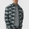 boohooMAN Tall Textured Jacquard Zip Up Overshirt | Shirts | Going Out Shirts