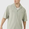 boohooMAN Tall Textured Pleated Zip Up Shirt | Shirts | Going Out Shirts