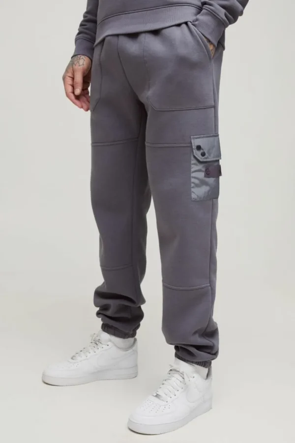 boohooMAN Tall Utility Pocket Jersey Jogger | Joggers