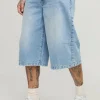 boohooMAN Tall Washed Distressed Hem Jorts | Trousers | Shorts