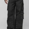 boohooMAN Tall Washed Ripstop Multi Cargo Pocket Baggy Trousers | Trousers