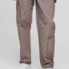 boohooMAN Tall Washed Ripstop Relaxed Fit Carpenter Trousers | Trousers