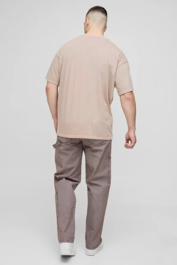 boohooMAN Tall Washed Ripstop Relaxed Fit Carpenter Trousers | Trousers