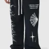 boohooMAN Tall Wide Leg Print Joggers | Trousers | Joggers