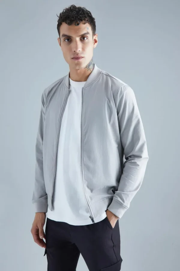 boohooMAN Technical Stretch Smart Bomber Jacket | Going Out | Going Out Jackets