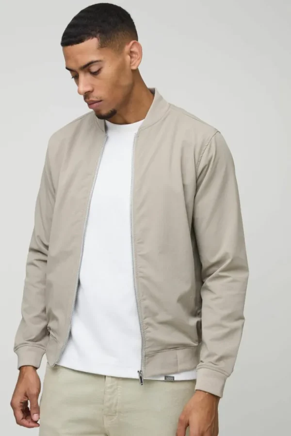 boohooMAN Technical Stretch Smart Bomber Jacket | Going Out Jackets | Going Out