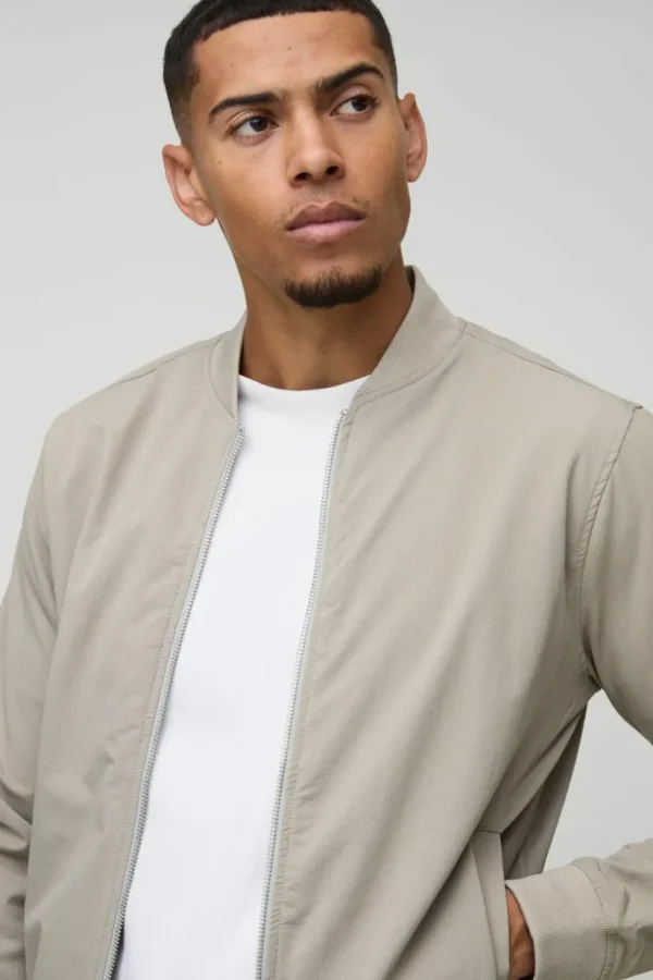 boohooMAN Technical Stretch Smart Bomber Jacket | Going Out Jackets | Going Out