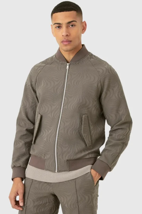 boohooMAN Textured Regular Fit Tailored Bomber Jacket | Suits & Tailoring | Suits & Tailoring