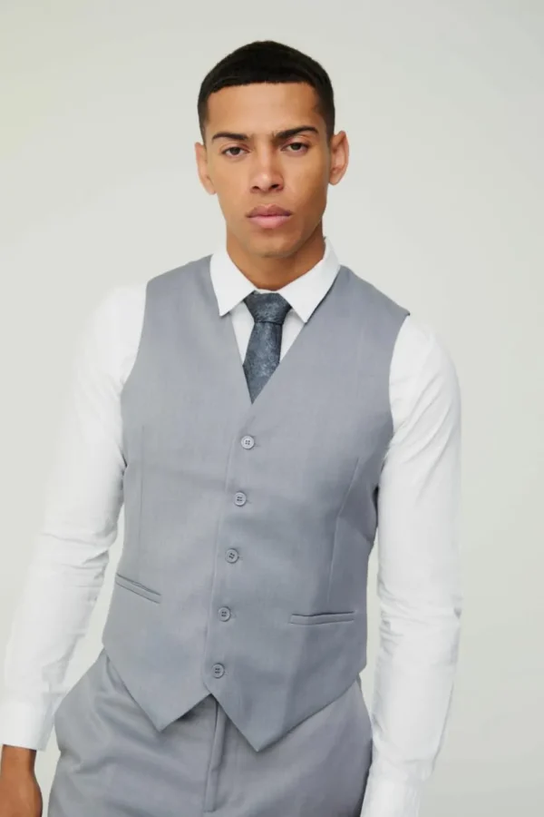 boohooMAN Textured Waistcoat | Suits & Tailoring | Suits & Tailoring