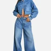 boohoo The Petite High Rise Wide Leg Jean | Women Shirts | Foundation