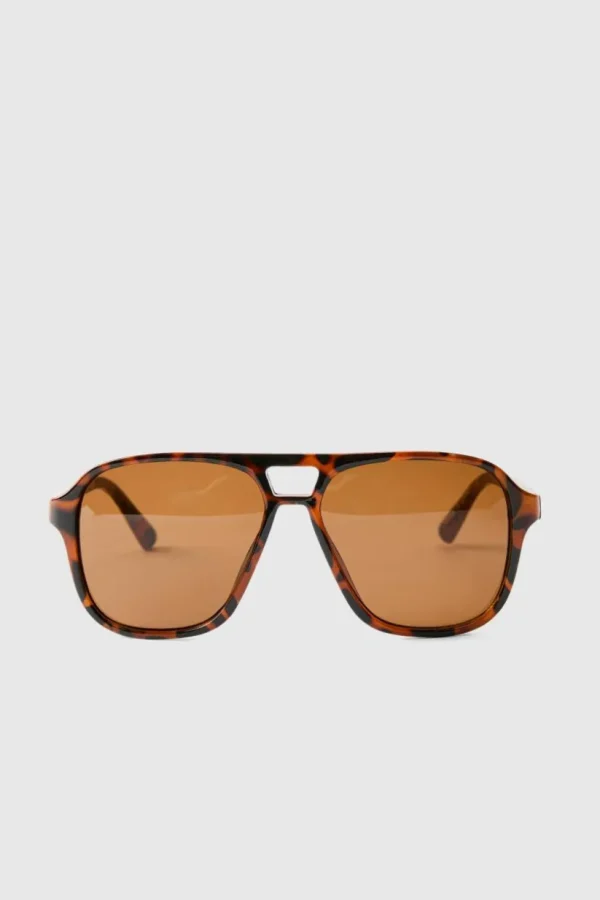 boohooMAN Tortoise Navigator Sunglasses | Sunglasses