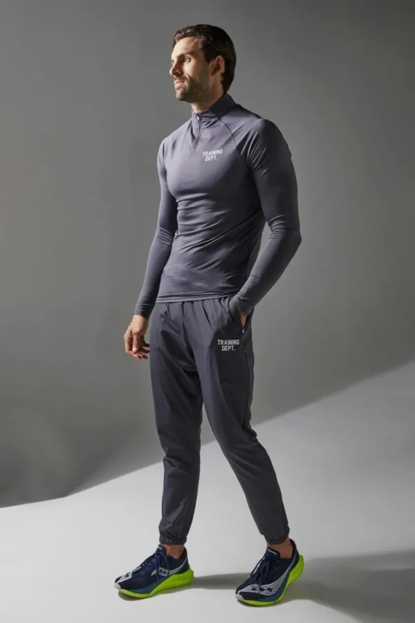 boohooMAN Training Dept 1/4 Zip & Tapered Jogger Tracksuit | Training Dept | Gym Tracksuits