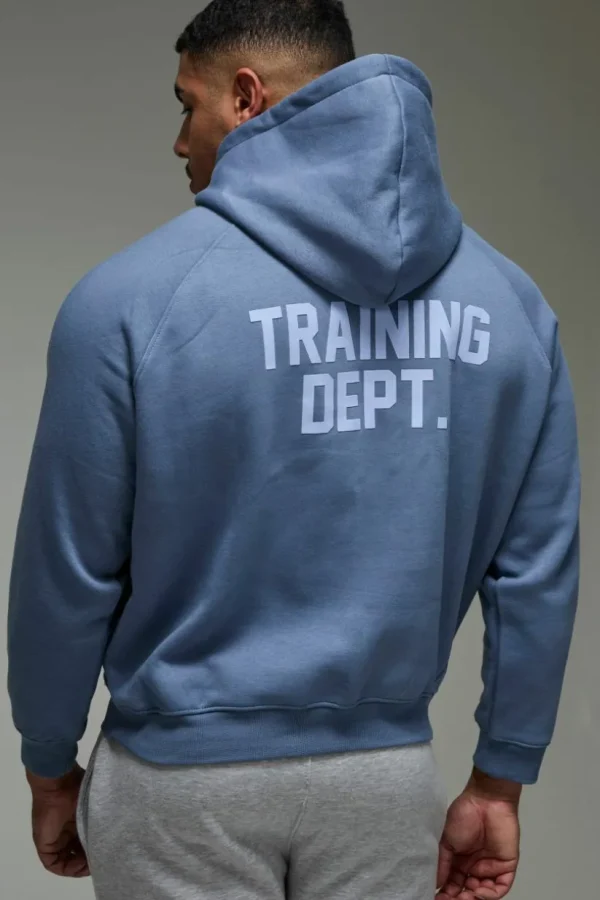 boohooMAN Training Dept Boxy Hoodie | Gym Hoodies | Gym Clothes