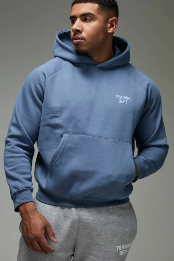 boohooMAN Training Dept Boxy Hoodie | Gym Hoodies | Gym Clothes