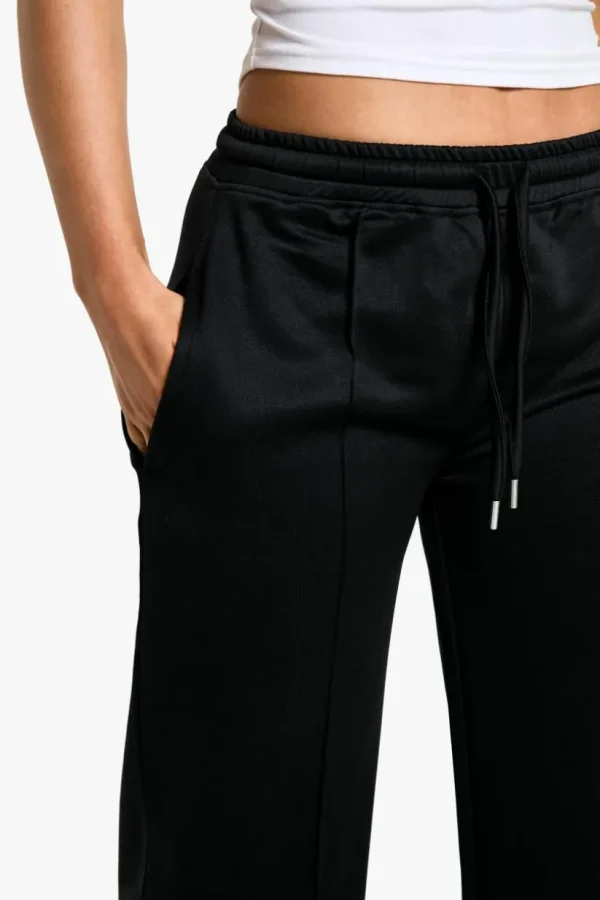 boohoo Tricot Split Hem Pintuck Straight Leg Jogger | Women Shirts | Foundation