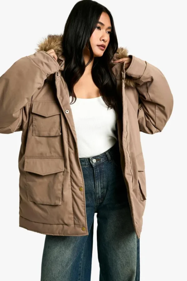 boohoo Utility Pocket Parka | Women Shirts | Foundation