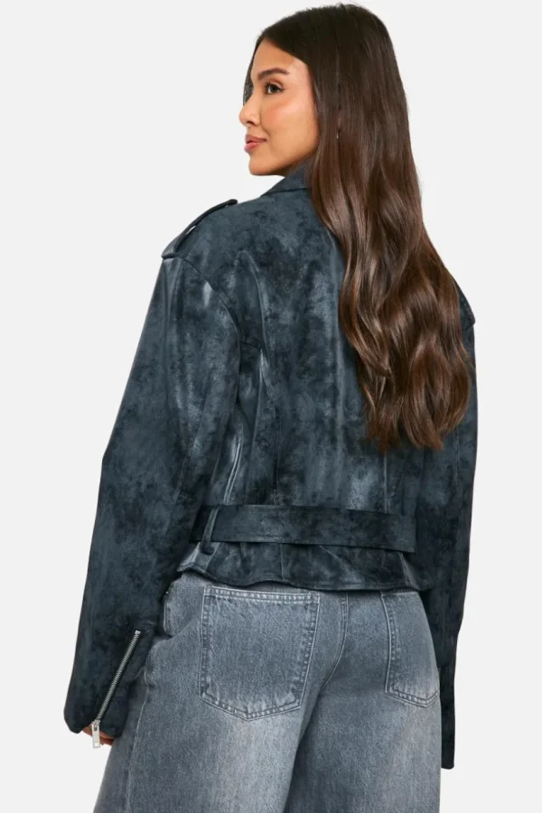 boohoo Vintage Look Faux Leather Biker Jacket | Women Shirts | Foundation