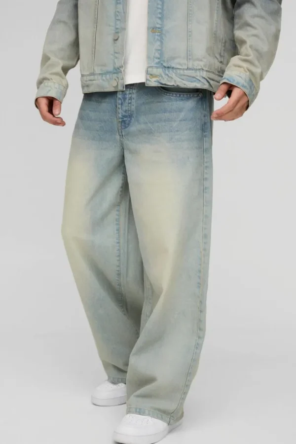 boohooMAN Washed Baggy Fit Jeans | Denim | Going Out Denim