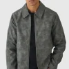 boohooMAN Washed Pu Zip Through Harrington Jacket In | Going Out Jackets | Going Out