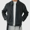 boohooMAN Washed Seam PU Biker Jacket In | Man | Coats & Jackets