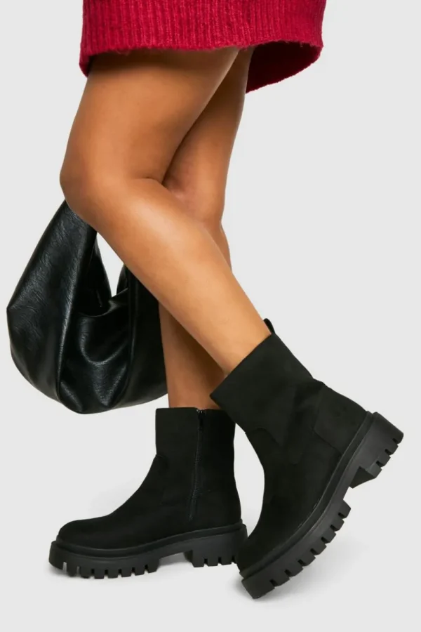 boohoo Wide Fit Chunky Panel Detail Chelsea Boots | Women Shirts | Foundation