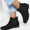 boohoo Wide Fit Faux Suede Flat Chelsea Boots | Women Shirts | Foundation