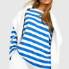 boohoo Wide Sleeve Wide Stripe T-shirt | Women Shirts | Foundation