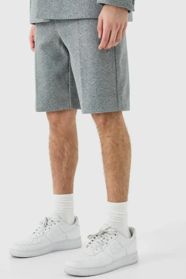 boohooMAN Wool Look Tailored Shorts | Suits & Tailoring | Suits & Tailoring