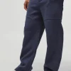 boohooMAN Wool Look Wide Leg Fixed Waist Trouser | Trousers