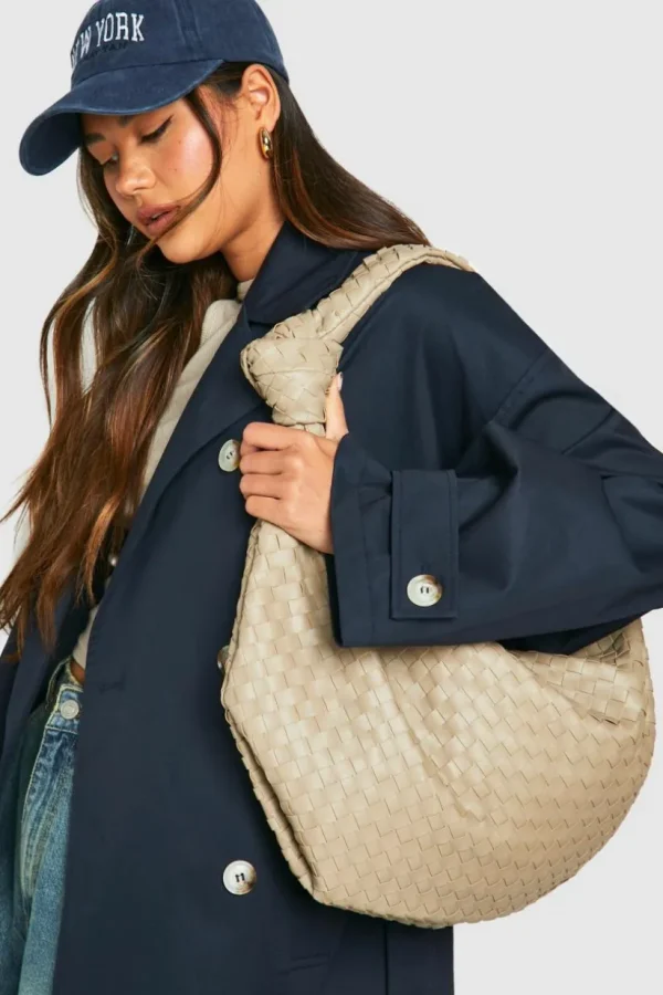 boohoo Woven Knot Oversized Shoulder Bag | Women Shirts | Foundation